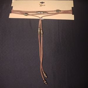 antique beaded suede wrap